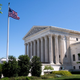 The US Supreme Court is seen in Washington, DC, on May 4, 2020, during the first day of oral arguments held by telephone, a first in the Court’s history, as a result of COVID-19, known as coronavirus.